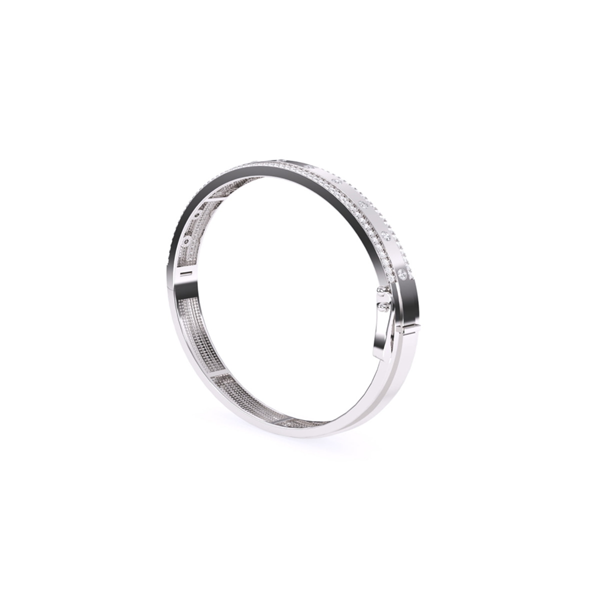 14K Rose Gold Classic Diamond Bangle Bracelet
